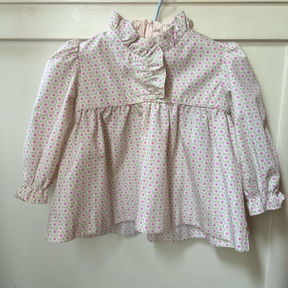 Little English pink and green blouse